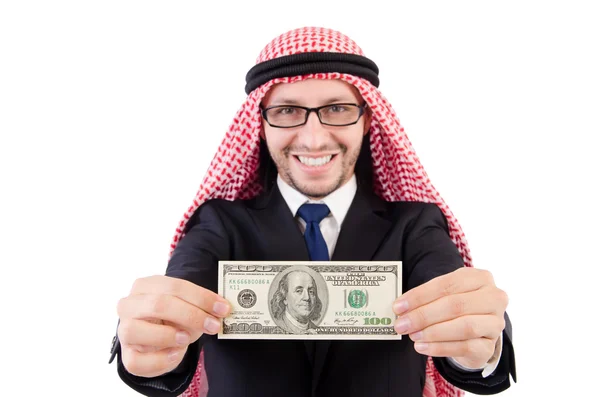 Uomo d'affari arabo con dollaro — Foto Stock