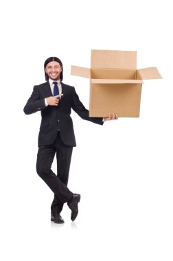 Beyaz kutulu komik adam.