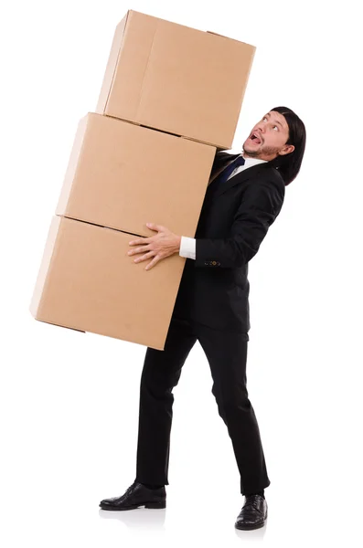 Uomo con scatole — Foto Stock