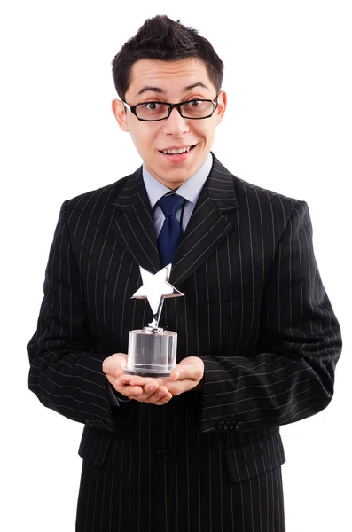 Funny guy receiving award — Stock Photo, Image