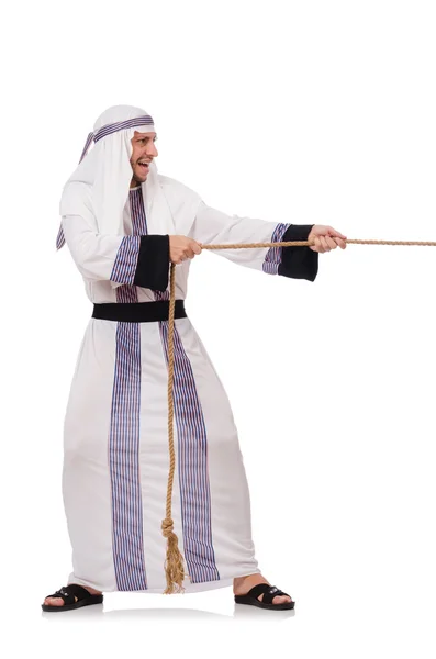 Arab man in tug of war concept — Stock Photo, Image