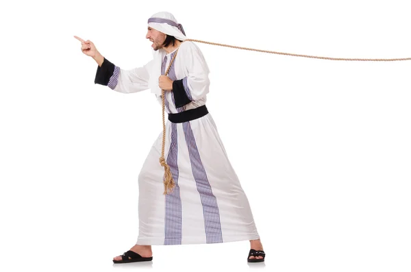 Arab man in tug of war concept — Stock Photo, Image