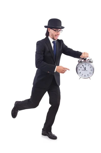 Businessman with clock — Stock Photo, Image