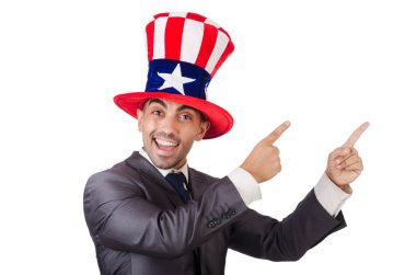 adam Amerikan şapka ile