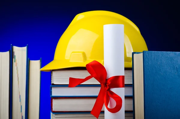 Concept of industrial education with hard hat — Stock Photo, Image