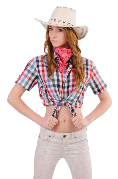 Giovane cowgirl — Foto Stock