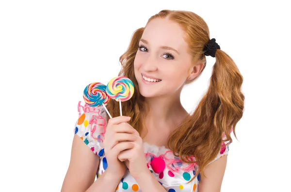 Hübsches Mädchen mit Lollypops — Stockfoto