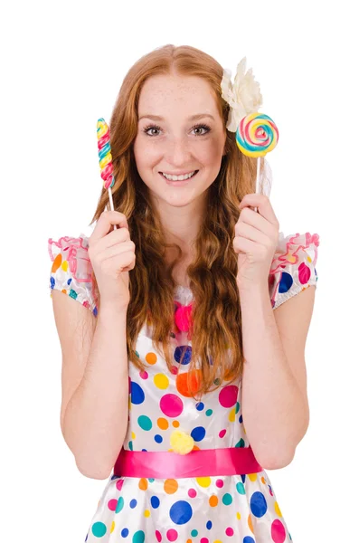 Hübsches Mädchen mit Lollypops — Stockfoto
