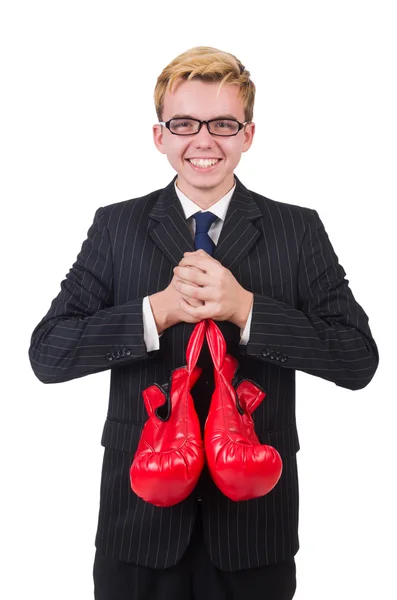 Divertido boxeador hombre de negocios — Foto de Stock