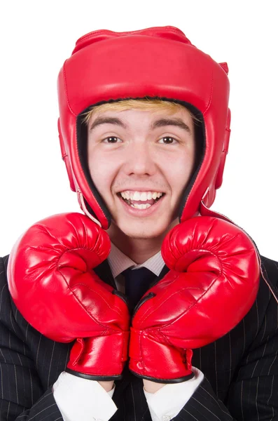 Grappige bokser zakenman — Stockfoto