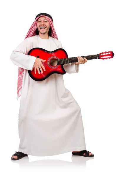 Emiraty człowiek gra gitara — Zdjęcie stockowe