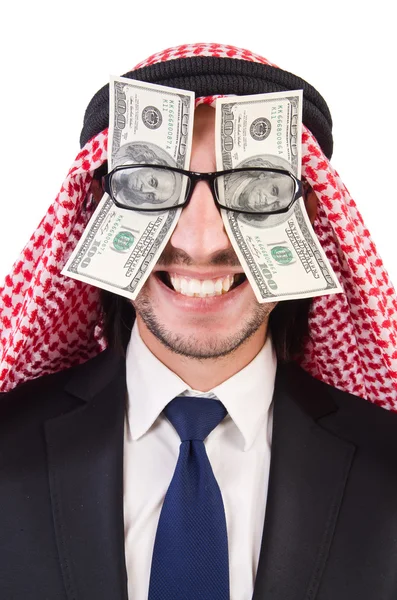 Arabischer Geschäftsmann mit Dollar — Stockfoto