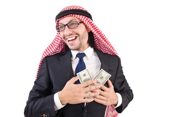 Uomo d'affari arabo con dollaro — Foto Stock