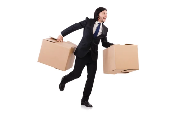 Man with boxes — Stock Photo, Image