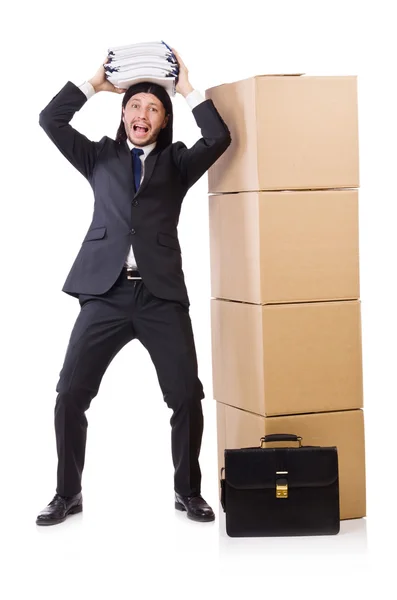 Man with boxes — Stock Photo, Image