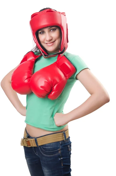 Boxeadora mujer — Foto de Stock