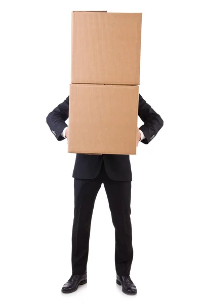 Man with boxes Royalty Free Stock Images