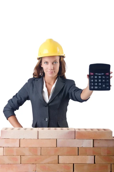 Kvinna byggnadsarbetare — Stockfoto