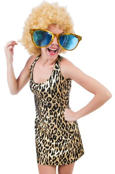 Vrouw in grote zonnebril — Stockfoto
