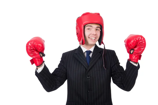 Divertido boxeador hombre de negocios —  Fotos de Stock