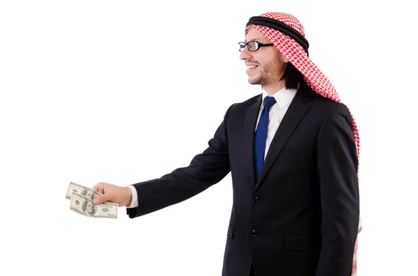 Arabischer Geschäftsmann mit Dollar — Stockfoto