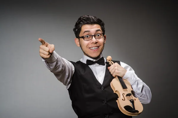 Divertente violinista — Foto Stock