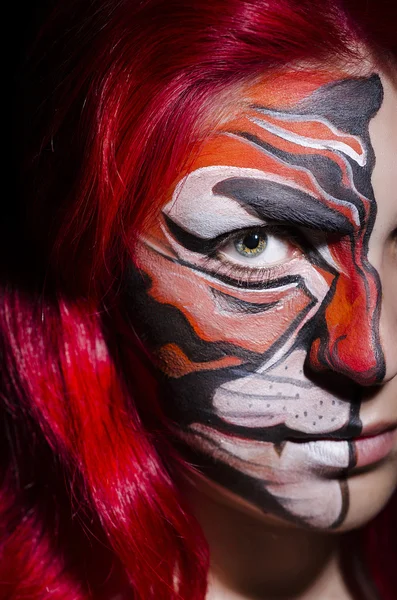 Woman with face painting — Stock Photo, Image