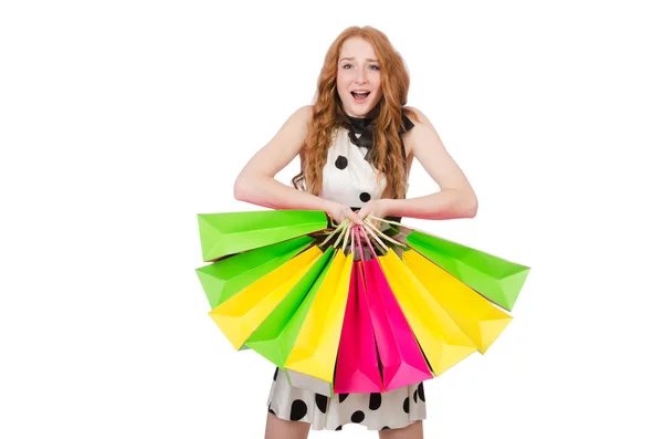 Mujer con bolsas de compras — Foto de Stock