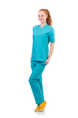 Doktor üniformalı kadın