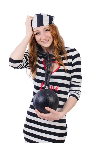 Young smiling woman-prisoner — Stock Photo, Image