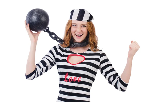 Young smiling woman-prisoner — Stock Photo, Image