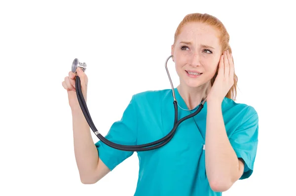 Nainen-lääkäri stetoskoopilla — kuvapankkivalokuva
