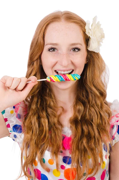 Hübsches Mädchen mit Lollypops — Stockfoto