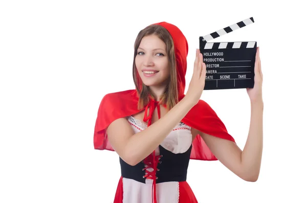 Young girl in red hood — Stock Photo, Image