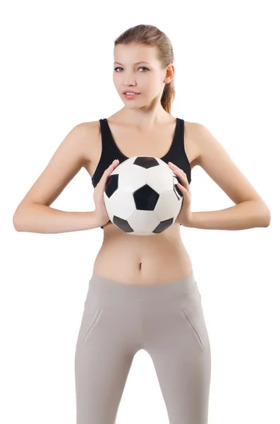 Sportlerin mit Ball — Stockfoto