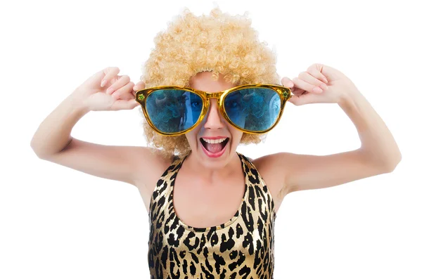 Vrouw in grote zonnebril — Stockfoto