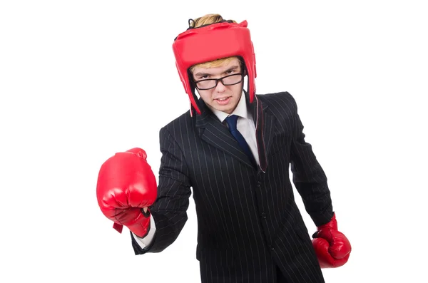 Grappige bokser zakenman — Stockfoto