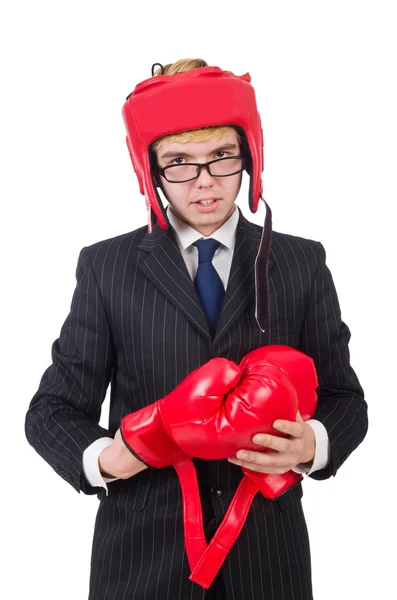 Divertido boxeador hombre de negocios —  Fotos de Stock