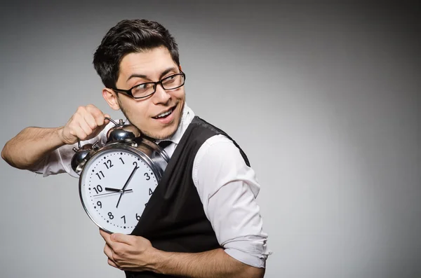 Businessman with clock — Stock Photo, Image