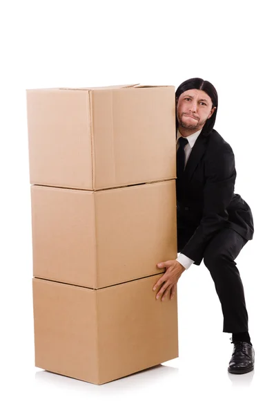 Hombre con cajas — Foto de Stock