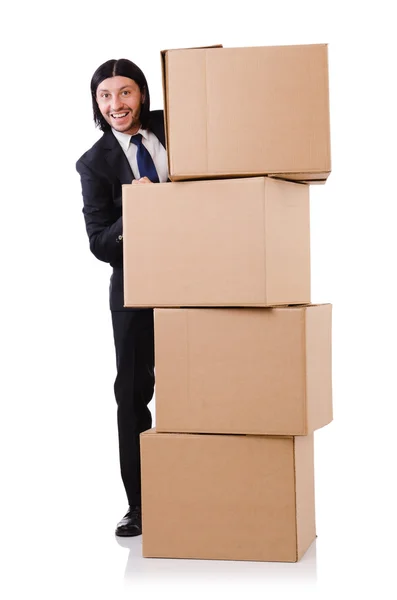 Man with boxes — Stock Photo, Image