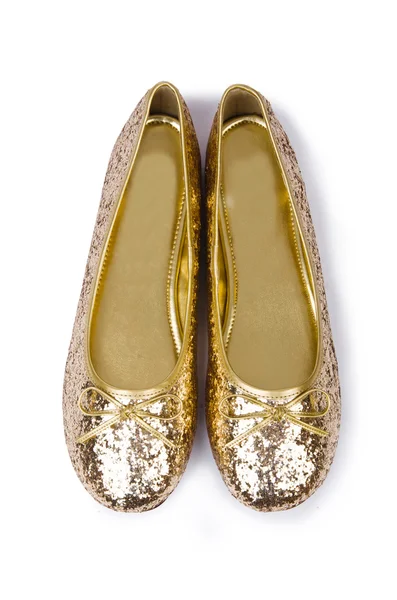 Golden ballet shoes — Stock Photo, Image