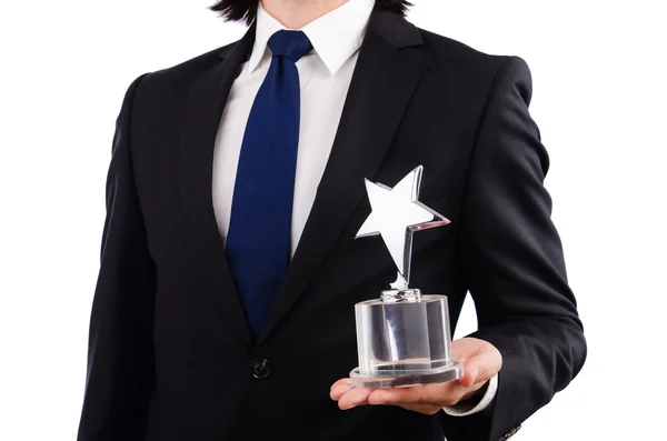 Empresario con premio estrella — Foto de Stock