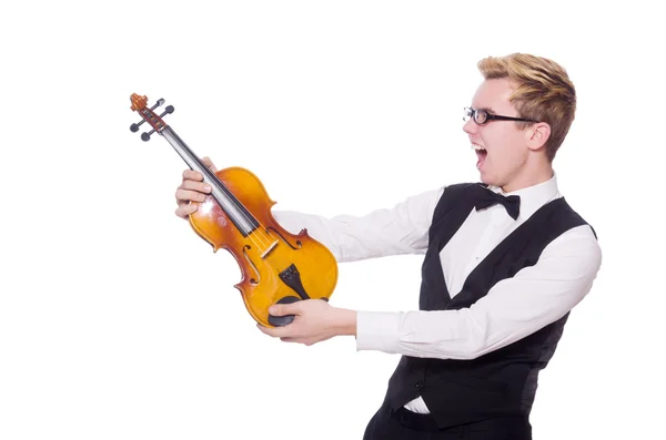 Divertente violinista — Foto Stock