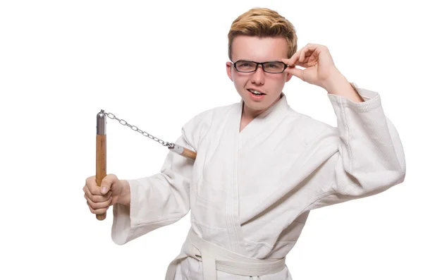 Funny karate fighter — Stock Photo, Image