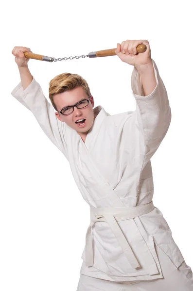 Grappige karate vechter — Stockfoto