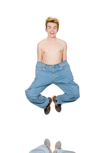 Смешной человек с брюками — стоковое фото