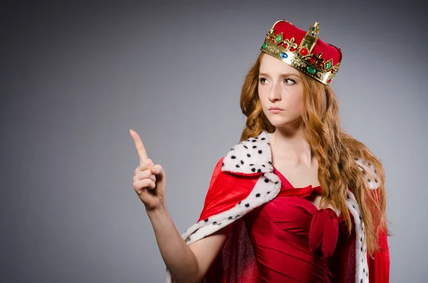 Queen in red dress — Stock Photo, Image