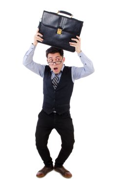 evrak çantası ile işadamı