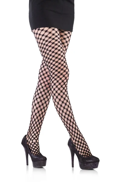 Woman in fishnet stockings — Stock Photo, Image